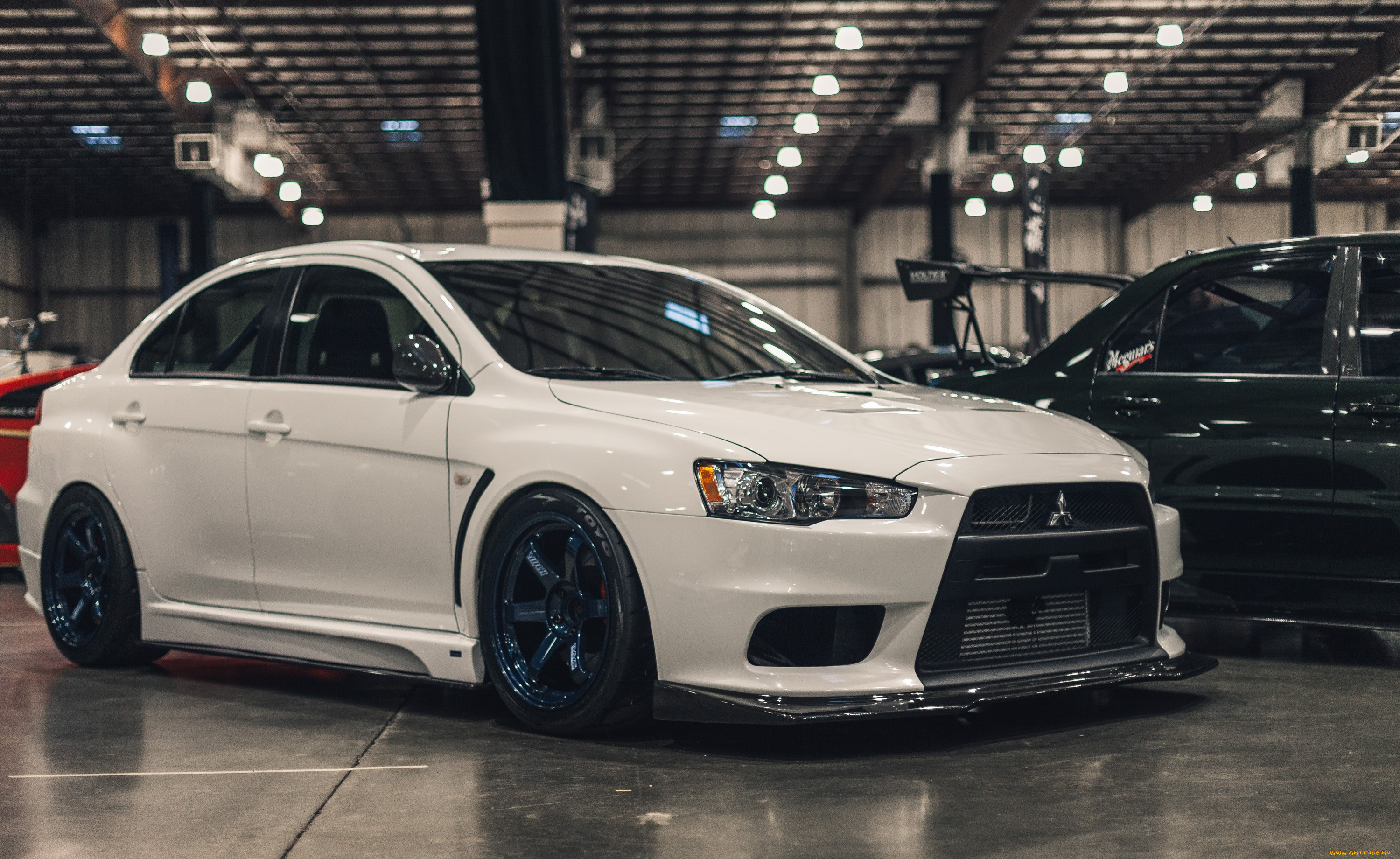 ,    , mitsubishi, lancer, white, stance, x, blue, wheels, stancenation, rims